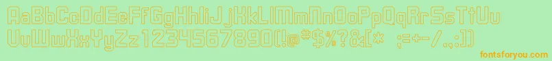 UpsilonHollow Font – Orange Fonts on Green Background