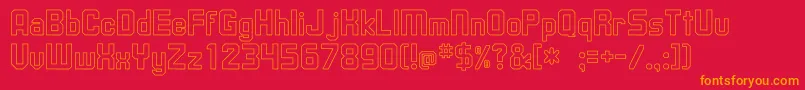 UpsilonHollow Font – Orange Fonts on Red Background