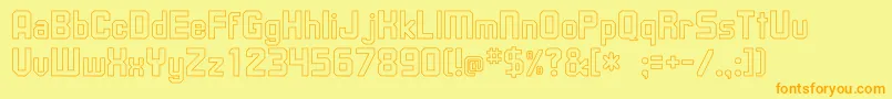 UpsilonHollow Font – Orange Fonts on Yellow Background