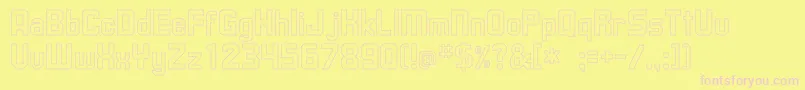 UpsilonHollow Font – Pink Fonts on Yellow Background