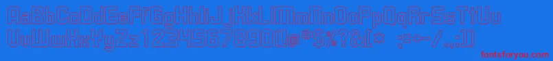 UpsilonHollow Font – Red Fonts on Blue Background