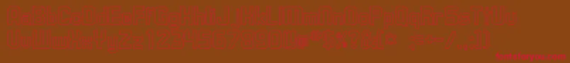 UpsilonHollow Font – Red Fonts on Brown Background