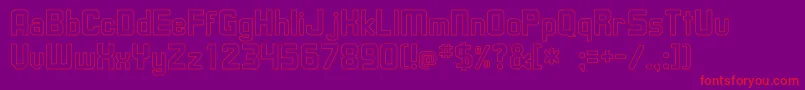UpsilonHollow Font – Red Fonts on Purple Background