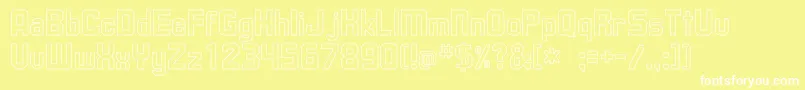 UpsilonHollow Font – White Fonts on Yellow Background
