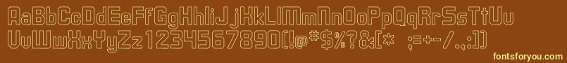 UpsilonHollow Font – Yellow Fonts on Brown Background