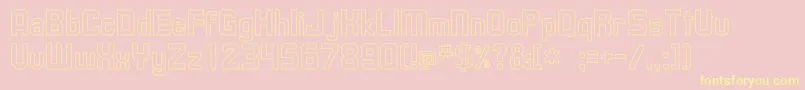 Weitere Informationen zur UpsilonHollow-Schriftart UpsilonHollow-Schriftart – Gelbe Schriften auf rosa Hintergrund