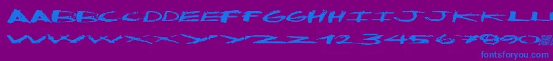 Cleandirty-fontti – siniset fontit violetilla taustalla