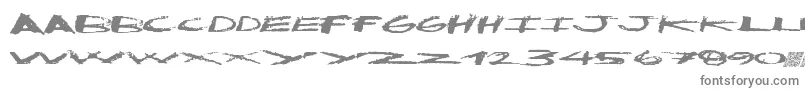 Cleandirty-fontti – harmaat kirjasimet valkoisella taustalla