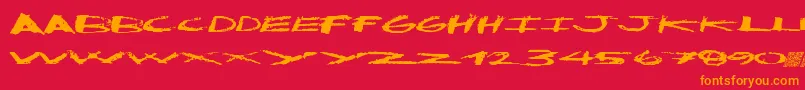 Cleandirty Font – Orange Fonts on Red Background