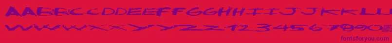 フォントCleandirty – 赤い背景に紫のフォント