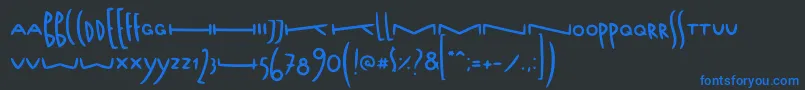 Fonte FoxtypefaceFoxtail – fontes azuis em um fundo preto