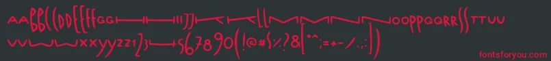 フォントFoxtypefaceFoxtail – 黒い背景に赤い文字