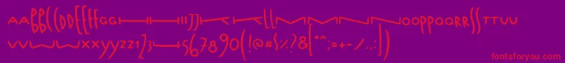 FoxtypefaceFoxtail-Schriftart – Rote Schriften auf violettem Hintergrund