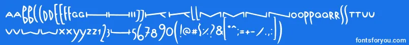 Fonte FoxtypefaceFoxtail – fontes brancas em um fundo azul