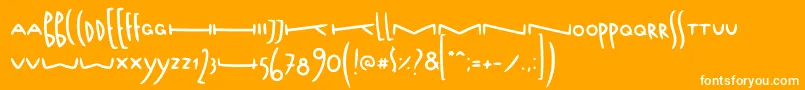 FoxtypefaceFoxtail-Schriftart – Weiße Schriften auf orangefarbenem Hintergrund