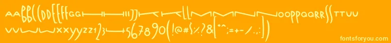 FoxtypefaceFoxtail-Schriftart – Gelbe Schriften auf orangefarbenem Hintergrund