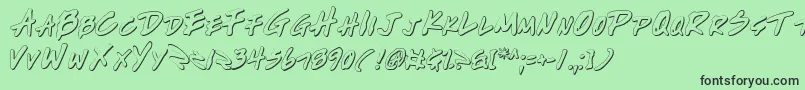 WriteOffOutline Font – Black Fonts on Green Background