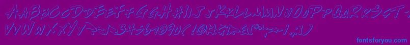 WriteOffOutline Font – Blue Fonts on Purple Background