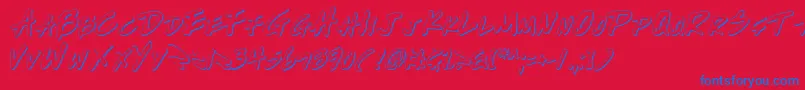 WriteOffOutline Font – Blue Fonts on Red Background