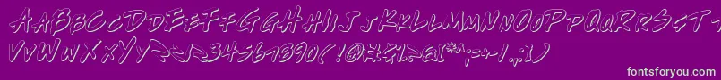 WriteOffOutline Font – Green Fonts on Purple Background