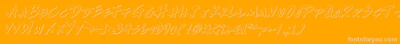 WriteOffOutline Font – Pink Fonts on Orange Background