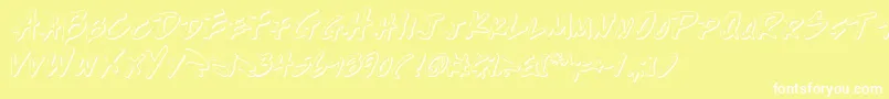 WriteOffOutline Font – White Fonts on Yellow Background