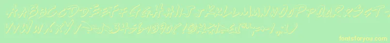 WriteOffOutline Font – Yellow Fonts on Green Background