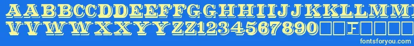 ShadowedSerif Font – Yellow Fonts on Blue Background