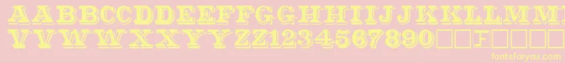 ShadowedSerif-Schriftart – Gelbe Schriften auf rosa Hintergrund