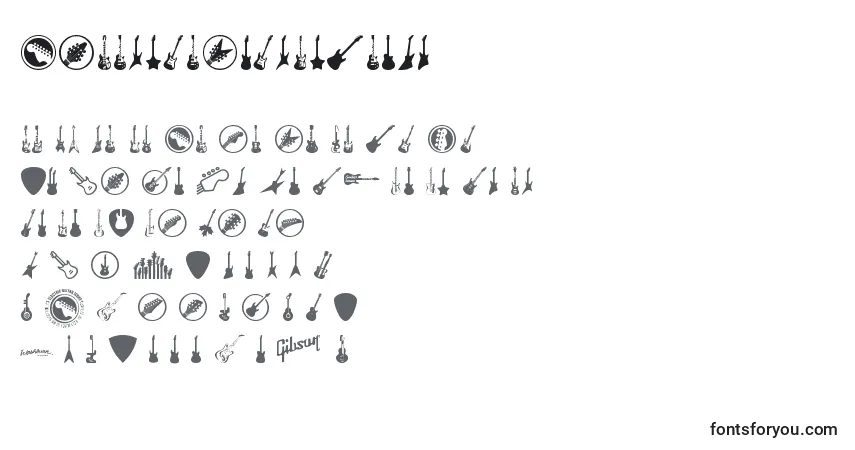 Czcionka ElectricGuitarIcons – alfabet, cyfry, specjalne znaki