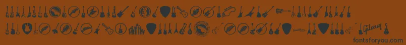 fuente ElectricGuitarIcons – Fuentes Negras Sobre Fondo Marrón