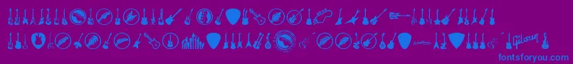 ElectricGuitarIcons Font – Blue Fonts on Purple Background