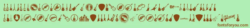 ElectricGuitarIcons Font – Brown Fonts on Green Background