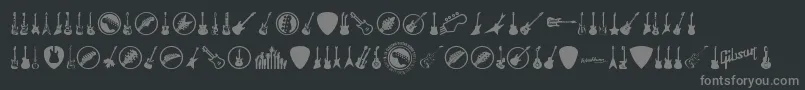 ElectricGuitarIcons-fontti – harmaat kirjasimet mustalla taustalla