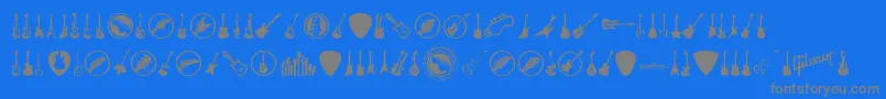 ElectricGuitarIcons Font – Gray Fonts on Blue Background