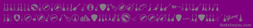 ElectricGuitarIcons-fontti – harmaat kirjasimet violetilla taustalla