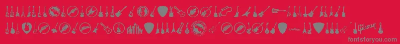 ElectricGuitarIcons-Schriftart – Graue Schriften auf rotem Hintergrund