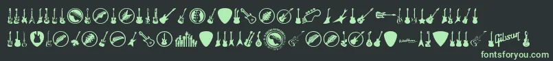 ElectricGuitarIcons-fontti – vihreät fontit mustalla taustalla