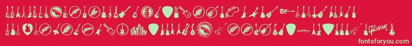 ElectricGuitarIcons Font – Green Fonts on Red Background