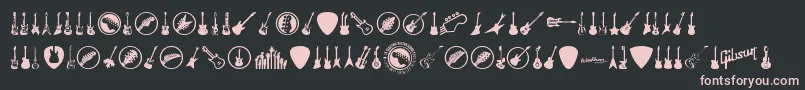 ElectricGuitarIcons Font – Pink Fonts on Black Background