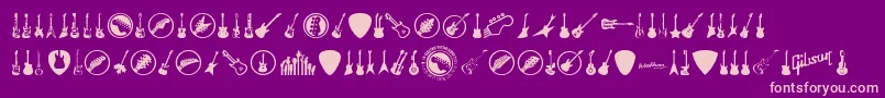 フォントElectricGuitarIcons – 紫の背景にピンクのフォント