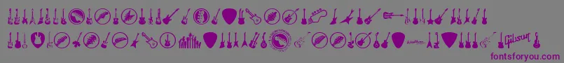 ElectricGuitarIcons Font – Purple Fonts on Gray Background