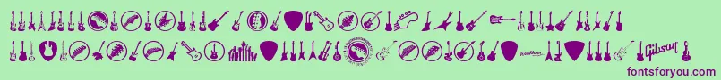ElectricGuitarIcons Font – Purple Fonts on Green Background