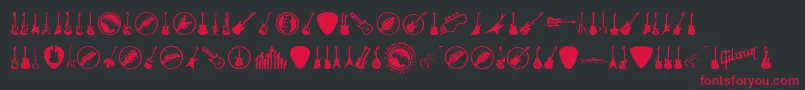 fuente ElectricGuitarIcons – Fuentes Rojas Sobre Fondo Negro