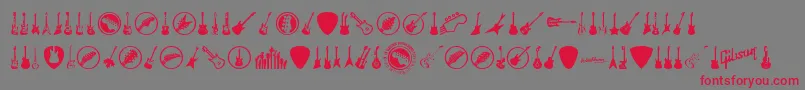 ElectricGuitarIcons Font – Red Fonts on Gray Background