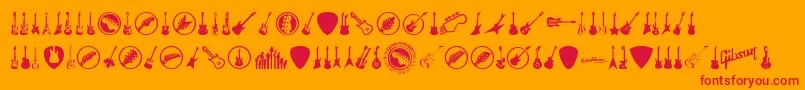 ElectricGuitarIcons Font – Red Fonts on Orange Background