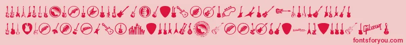 ElectricGuitarIcons Font – Red Fonts on Pink Background