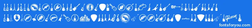fuente ElectricGuitarIcons – Fuentes Blancas Sobre Fondo Azul