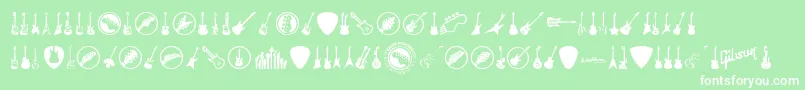 ElectricGuitarIcons Font – White Fonts on Green Background