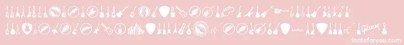 ElectricGuitarIcons Font – White Fonts on Pink Background